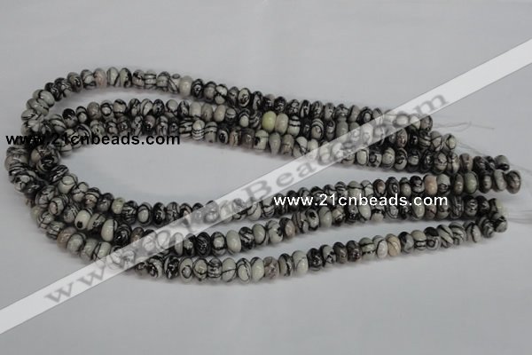 CTJ31 15.5 inches 5*10mm rondelle black water jasper beads wholesale