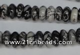 CTJ32 15.5 inches 6*12mm rondelle black water jasper beads wholesale