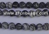 CTJ400 15.5 inches 4mm round matte black water jasper beads