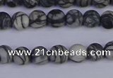 CTJ401 15.5 inches 6mm round matte black water jasper beads