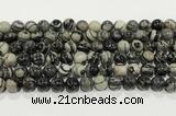 CTJ412 15.5 inches 8mm round black water jasper gemstone beads wholesale