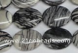 CTJ43 15.5 inches 15*20mm oval black water jasper beads wholesale