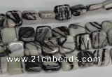 CTJ50 15.5 inches 8*8mm square black water jasper beads wholesale