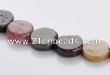 CTO01 9mm multicolored coin natural tourmaline beads Wholesale