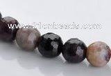 CTO02 multicolored 8mm  faceted round natural tourmaline beads