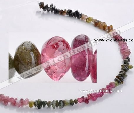 CTO03 15.5 inches 4*7mm freeform natural tourmaline chips beads