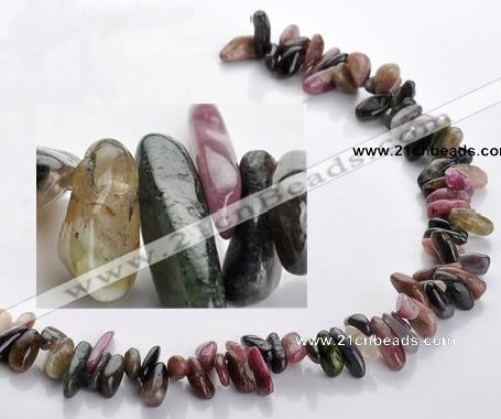 CTO04 15.5 inches 5*13mm freeform natural tourmaline chips beads