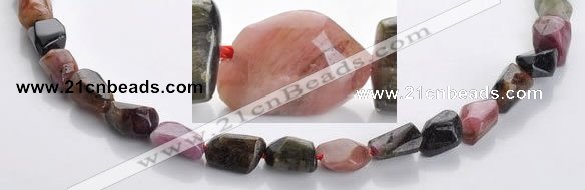 CTO08 15.5 inches 8*12mm freeform natural tourmaline beads