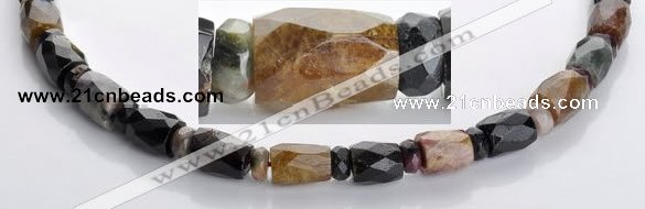 CTO09 faceted column & roundel natural tourmaline bead wholesale