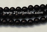 CTO102 15.5 inches 8mm round natural black tourmaline beads