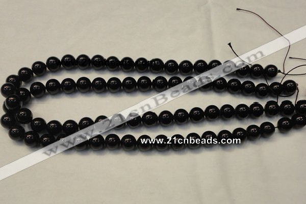 CTO103 15.5 inches 10mm round natural black tourmaline beads