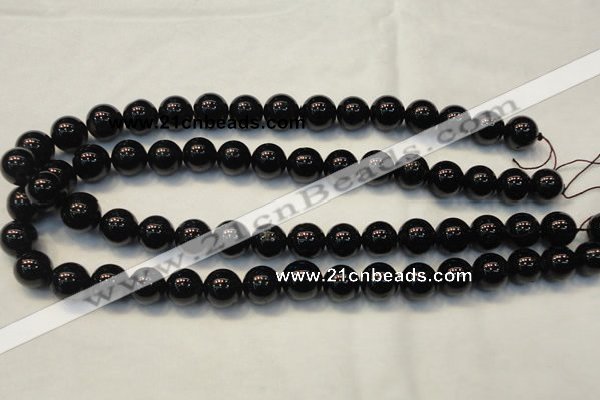 CTO104 15.5 inches 12mm round natural black tourmaline beads