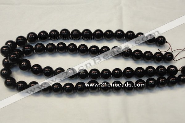 CTO105 15.5 inches 14mm round natural black tourmaline beads