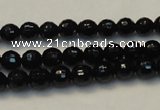 CTO108 15.5 inches 8mm faceted round natural black tourmaline beads