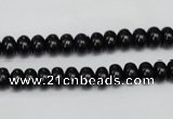 CTO118 15.5 inches 6*10mm rondelle black tourmaline beads