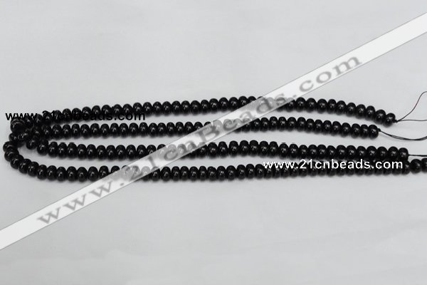 CTO118 15.5 inches 6*10mm rondelle black tourmaline beads