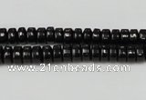 CTO122 15.5 inches 4*8mm rondelle black tourmaline beads