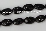 CTO123 15.5 inches 8*12mm oval black tourmaline beads