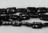 CTO124 15.5 inches 8*12mm rectangle black tourmaline beads