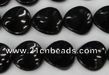 CTO129 15.5 inches 16mm twisted coin black tourmaline beads
