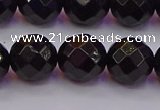 CTO139 15.5 inches 12mm faceted round black tourmaline beads