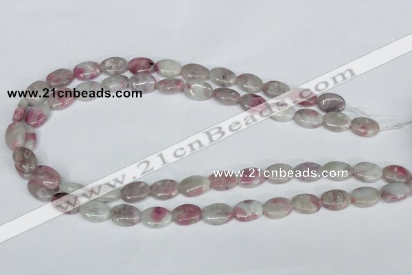 CTO203 15.5 inches 10*14mm oval pink tourmaline gemstone beads