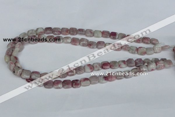 CTO205 15.5 inches 8*8mm square pink tourmaline gemstone beads