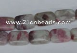 CTO209 15.5 inches 8*12mm rectangle pink tourmaline gemstone beads