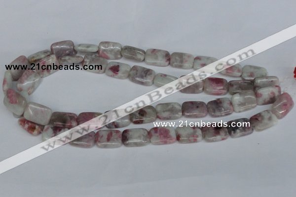 CTO210 15.5 inches 12*16mm rectangle pink tourmaline gemstone beads