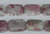 CTO211 15.5 inches 13*18mm rectangle pink tourmaline gemstone beads