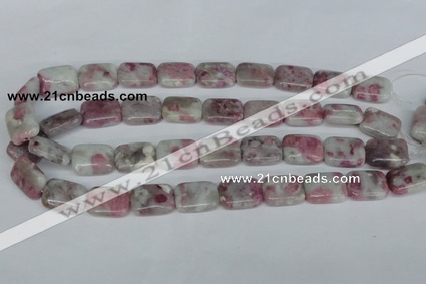 CTO211 15.5 inches 13*18mm rectangle pink tourmaline gemstone beads