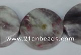 CTO234 15.5 inches 30mm wavy coin tourmaline gemstone beads