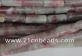 CTO239 15.5 inches 4*10mm tube pink tourmaline gemstone beads