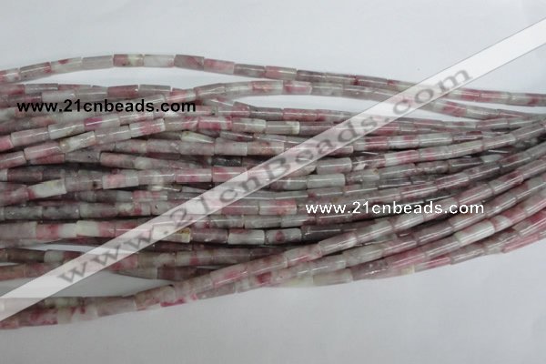 CTO239 15.5 inches 4*10mm tube pink tourmaline gemstone beads