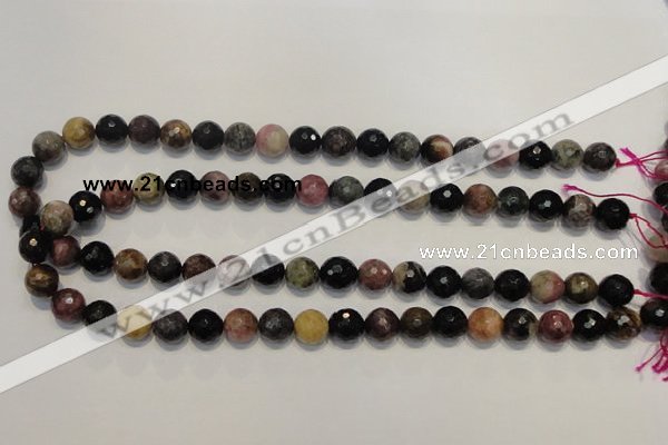 CTO30 15.5 inches 10mm faceted round natural tourmaline beads