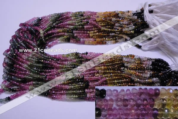 CTO302 15.5 inches 2*3mm faceted rondelle tourmaline beads
