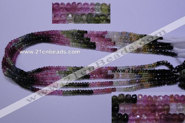 CTO303 15.5 inches 2.5*4mm faceted rondelle tourmaline beads