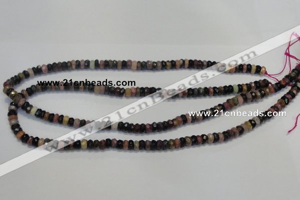 CTO34 15.5 inches 4*6mm faceted rondelle natural tourmaline beads