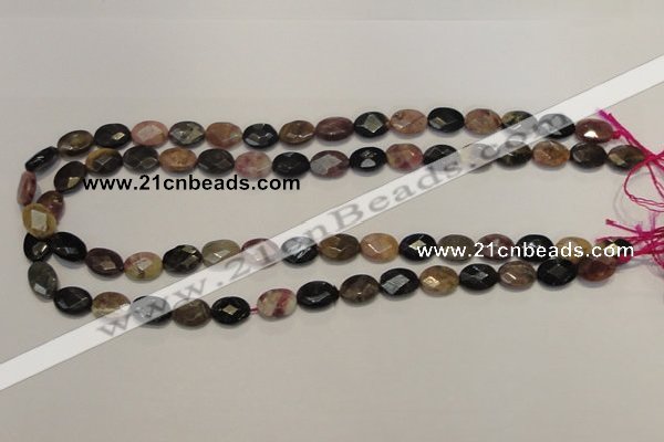 CTO35 15.5 inches 9*12mm faceted oval natural tourmaline beads