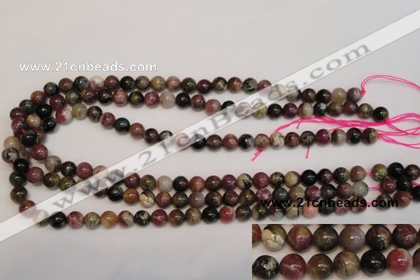 CTO351 15.5 inches 8mm round natural tourmaline gemstone beads