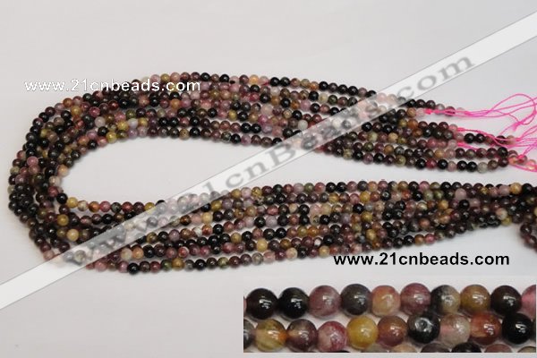 CTO355 15.5 inches 4mm round natural tourmaline gemstone beads