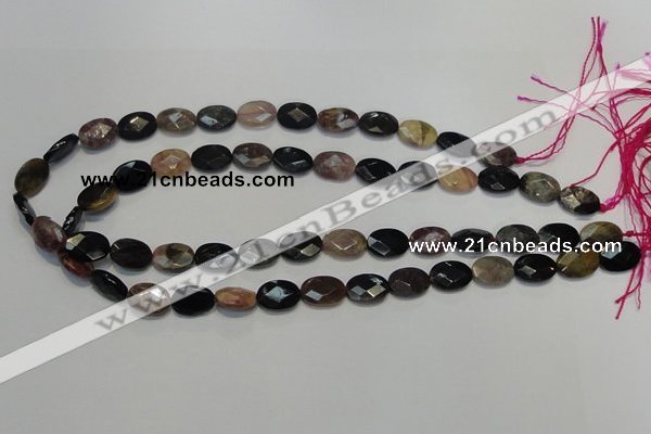 CTO36 15.5 inches 10*14mm faceted oval natural tourmaline beads