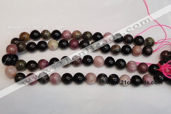 CTO361 15.5 inches 14mm round natural tourmaline gemstone beads