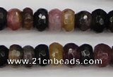 CTO376 15.5 inches 4*6mm faceted rondelle natural tourmaline beads