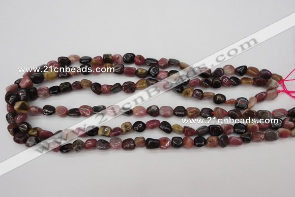 CTO381 15.5 inches 7*9mm natural tourmaline nuggets beads