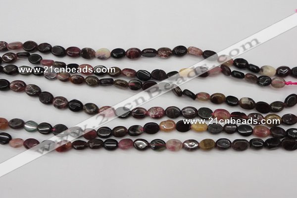 CTO385 15.5 inches 6*8mm oval natural tourmaline beads wholesale