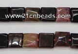 CTO387 15.5 inches 10*10mm square natural tourmaline beads wholesale