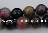 CTO391 15.5 inches 13mm round natural tourmaline gemstone beads