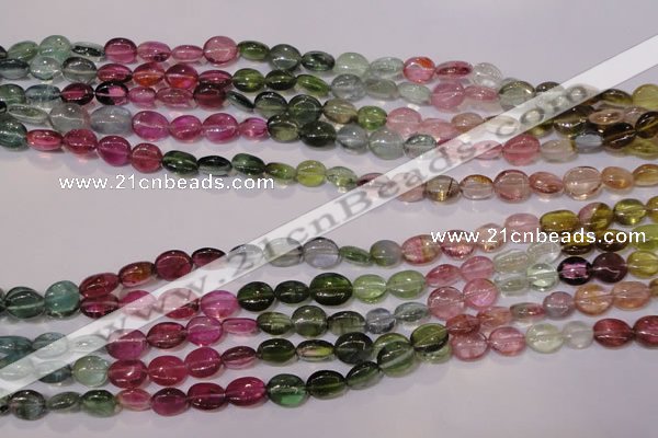 CTO420 15 inches 6*7mm oval natural tourmaline beads wholesale