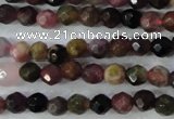 CTO460 15.5 inches 4mm faceted round natural tourmaline gemstone beads